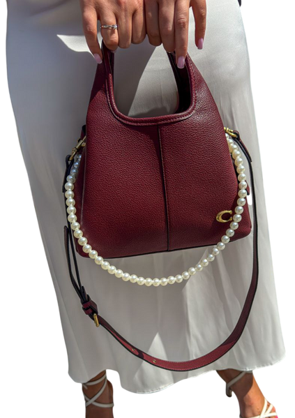 Сумка Coach Lana Shoulder Bag in Polished Pebble Leather Burgundy 0511 фото