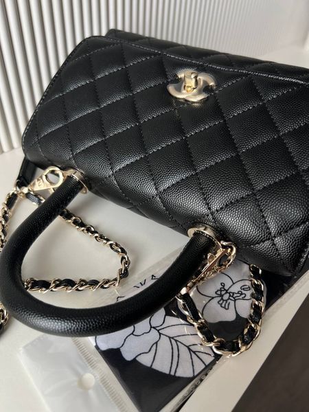 Сумка Chanel Coco Top Handle Flap Bag Black 02048 фото