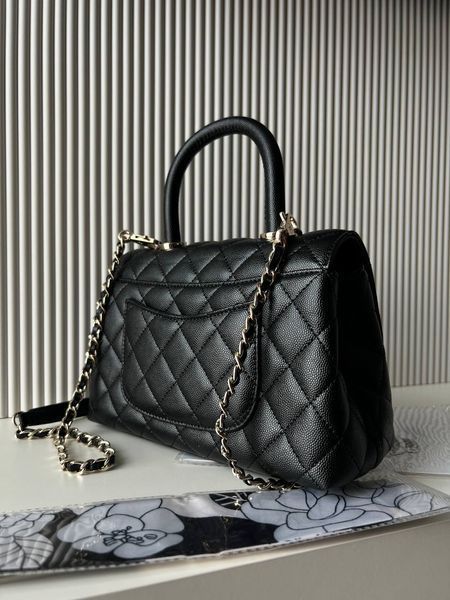 Сумка Chanel Coco Top Handle Flap Bag Black 02048 фото