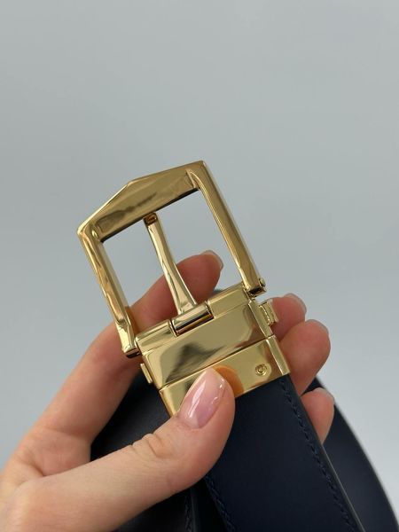 Ремень Burberry Reversible Leather Belt Black/Gold 66170 фото