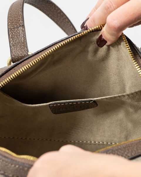 Сумка Gucci Ophidia Medium Boston Bag Beige and Dark Brown GG Monogram Coated Fabric/Brown Leather Trim 0372 фото