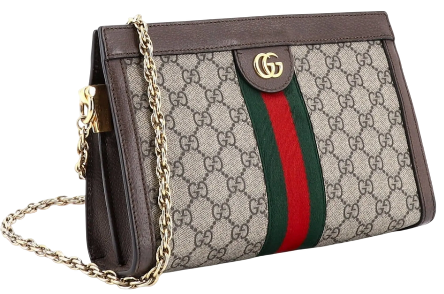 Сумка Gucci Ophidia Medium Chain Shoulder Bag in Beige GG Monogram Coated Canvas 062 фото