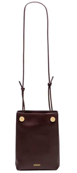 Cумка Loewe Pebble Pouch Bag in Burgundy Smooth Calfskin 484 фото