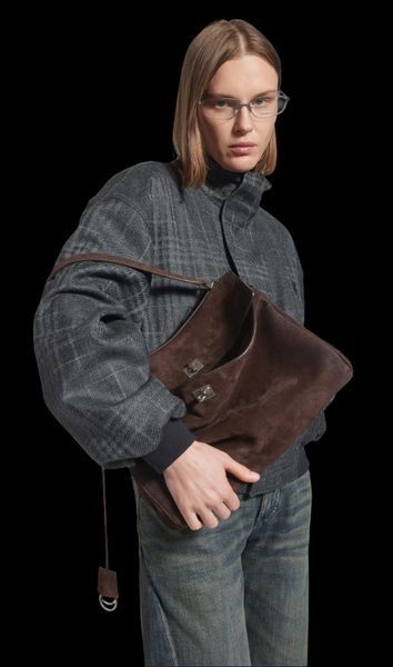 Сумка Balenciaga Rodeo Small Handbag in Brown Suede/Gold Hardware 99669 фото
