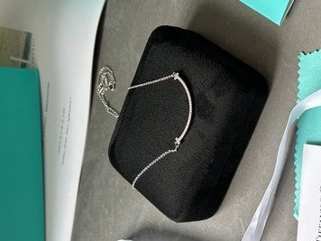 Підвіска Tiffany T Smile Pendant in White Gold 18k with Diamonds 0401 фото