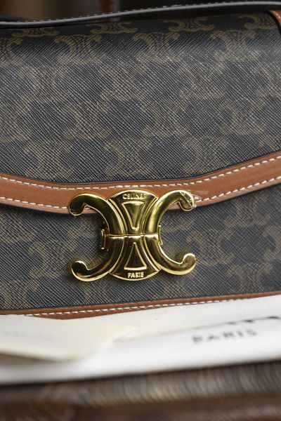 Сумка Celine Classique Triomphe Teen Crossbody Bag in Triomphe Canvas and Calfskin 0262 фото