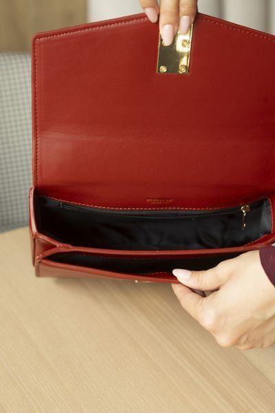Cумка DeMellier The Vancouver Shoulder Bag in Smooth Leather Red 0496 фото