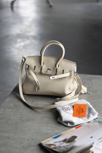 Сумка Hermes Birkin 25 in Craie Togo Leather/Palladium Hardware 0387 фото