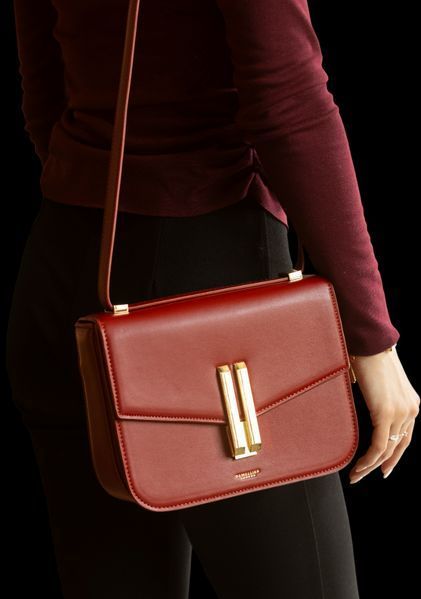 Cумка DeMellier The Vancouver Shoulder Bag in Smooth Leather Red 0496 фото