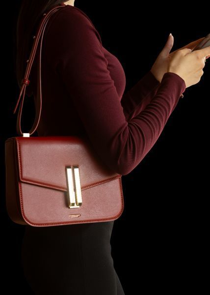 Cумка DeMellier The Vancouver Shoulder Bag in Smooth Leather Red 0496 фото
