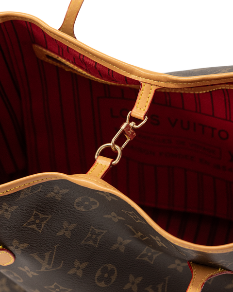 Сумка Louis Vuitton Neverfull MM in Brown Monogram Coated Canvas/Cerise Red 0173 фото