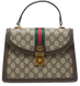Сумка Gucci Ophidia Medium Top Handle Bag Brown and Ebony GG Supreme Canvas/Brown Leather Trim 0402 фото 1