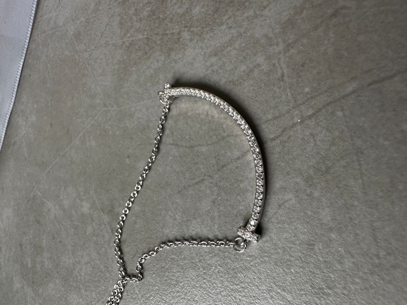 Підвіска Tiffany T Smile Pendant in White Gold 18k with Diamonds 0401 фото