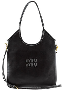 Сумка Miu Miu Ivy Medium Tote Bag in Black Leather 0099 фото