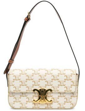 Сумка Celine Triomphe Shoulder Bag in Canvas White 0316 фото