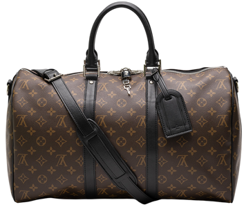 Дорожня сумка Louis Vuitton Keepall Bandouliere 45 in Brown Monogram Macassar Coated Canvas 99287 фото