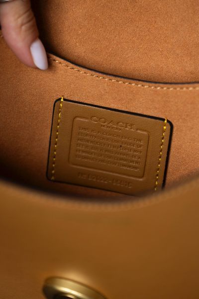 Сумка Coach Chain Tabby Shoulder Bag 26 in Leather Camel Brown/Brass Hardware 0542 фото
