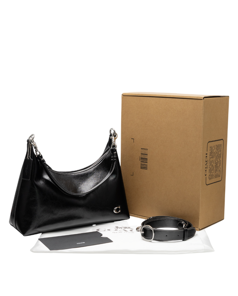Сумка Coach Juliet 30 Shoulder Bag in Glazed Leather Black/Silver Hardware 991194 фото