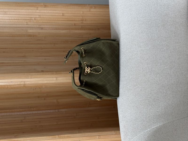 Сумка Chanel 25 Small Handbag in Khaki Quilted Suede with Gold Hardware 0571 фото
