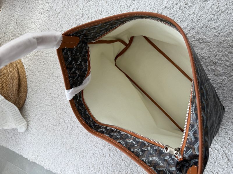 Сумка Goyard Boh&egrave;me Hobo Bag Goyardine Canvas & Chevroches Calfskin Black/Tan 589 фото