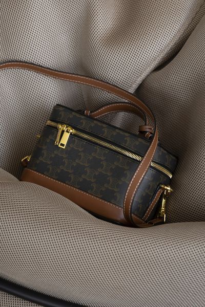 Сумка Celine Vanity Bag in Triomphe Canvas and Calfskin 0509 фото