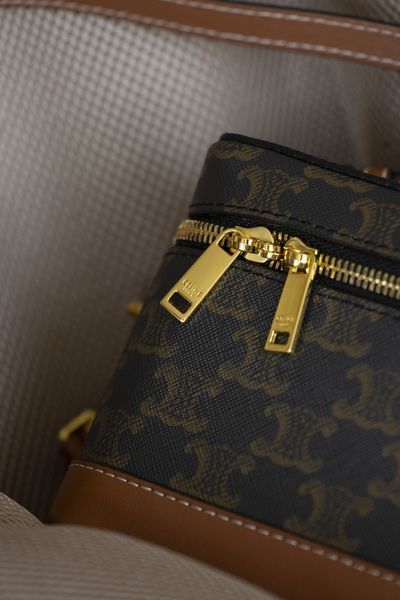 Сумка Celine Vanity Bag in Triomphe Canvas and Calfskin 0509 фото