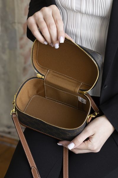 Сумка Celine Vanity Bag in Triomphe Canvas and Calfskin 0509 фото