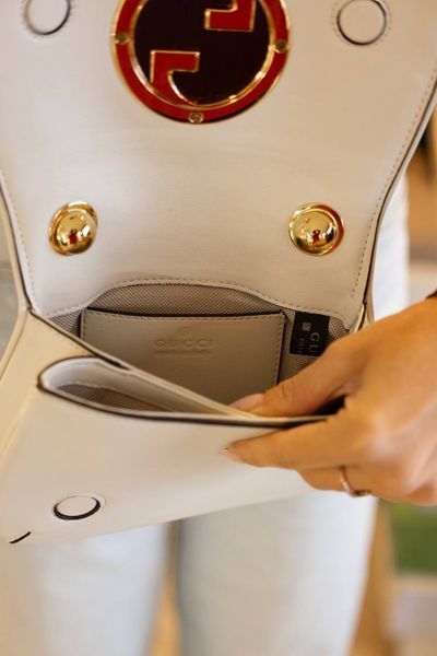 Сумка Gucci Blondie Small Shoulder Bag in White Leather 05022 фото
