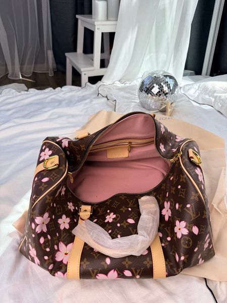 Дорожня сумка Louis Vuitton X Takashi Murakami Keepall Bandouliere 45 in Sakura Brown Monogram Cherry Blossom 0708 фото