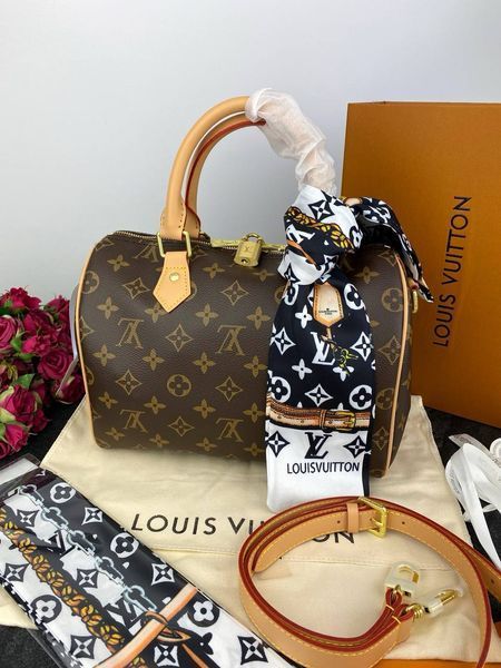 Сумка Louis Vuitton Speedy Bandouli&egrave;re 25 in Brown Monogram Coated Canvas 1015 фото