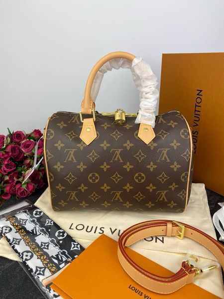 Сумка Louis Vuitton Speedy Bandouli&egrave;re 25 in Brown Monogram Coated Canvas 1015 фото