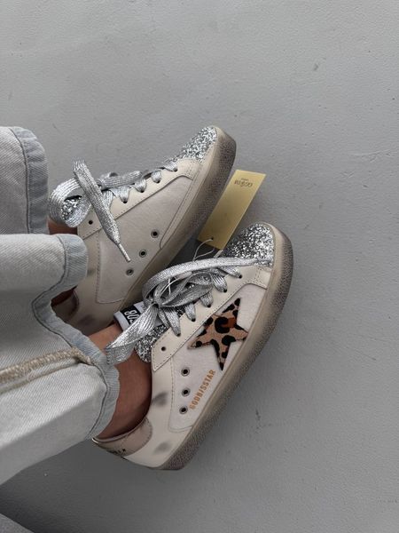 Жіночі кеди Golden Goose Superstar Sneakers in White Double/Silver Glitter Premium 36 1444 фото