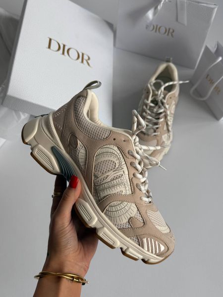 Жіночі кросівки Dior Chrono Sneaker Beige 36 D054 фото