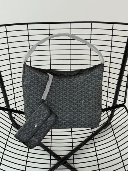 Сумка Goyard Boh&egrave;me Hobo Bag Goyardine Canvas & Chevroches Calfskin Black 589 фото