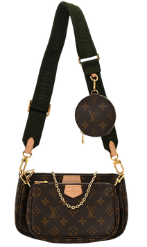 Сумка Louis Vuitton Multi Pochette Accessoires in Monogram Coated Canvas/Khaki Strap 01228 фото
