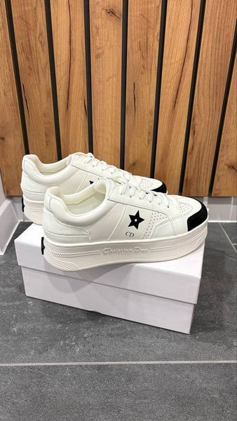 Жіночі кеди Dior Star Platform Sneakers in White Calfskin 38 0002 фото