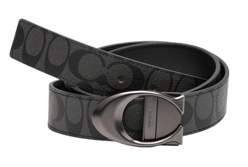 Ремінь Coach Belt Kit Grey Canvas/Black Fittings 66166 фото