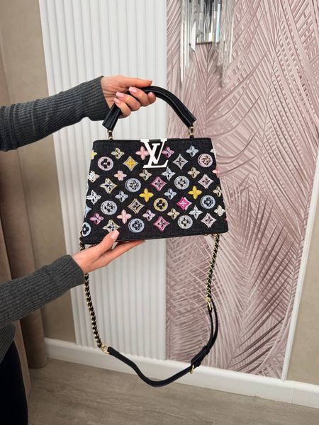 Сумка Louis Vuitton Capucines BB in Black Multicolor Embroidered Monogram/Gold Hardware 488 фото