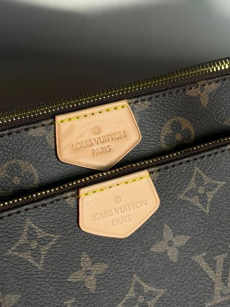 Сумка Louis Vuitton Multi Pochette Accessoires in Monogram Coated Canvas/Khaki Strap 01228 фото