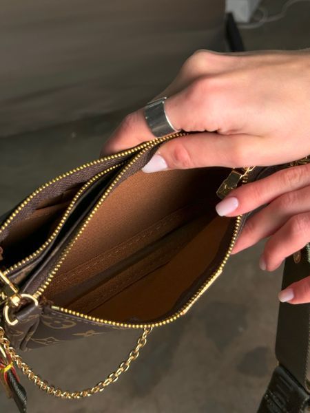 Сумка Louis Vuitton Multi Pochette Accessoires in Monogram Coated Canvas/Khaki Strap 01228 фото