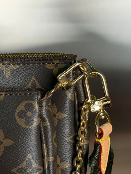 Сумка Louis Vuitton Multi Pochette Accessoires in Monogram Coated Canvas/Khaki Strap 01228 фото
