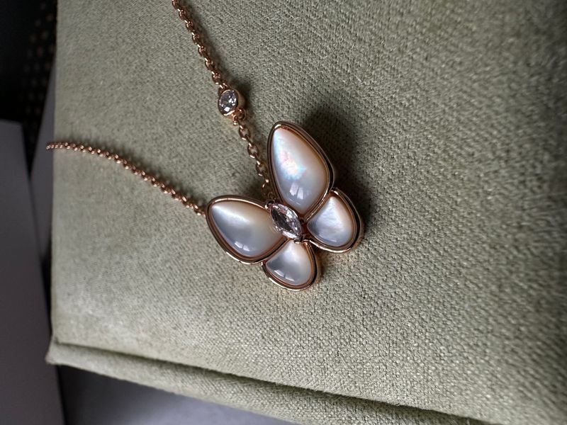 Підвіска Van Cleef & Arpels Pendant Two Butterfly 18K Rose Gold/Diamond/Mother-of-Pearl JW0111 фото