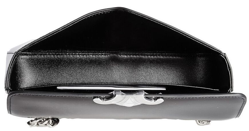 Сумка Celine Claude Chain Shoulder Bag in Shiny Black Calfskin/Silver Hardware 0361 фото