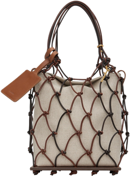 Сумка Jacquemus Le Petit Filet Pralu Tote Bag in Brown Raphia 640 фото