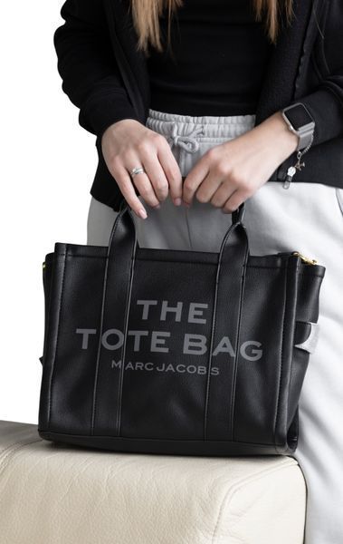 Сумка Marc Jacobs The Leather Medium Tote Bag Black 0355 фото