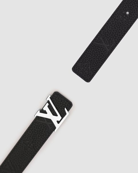 Ремінь Louis Vuitton Reversible Leather Belt 30 Embossing Black/Silver 66164 фото