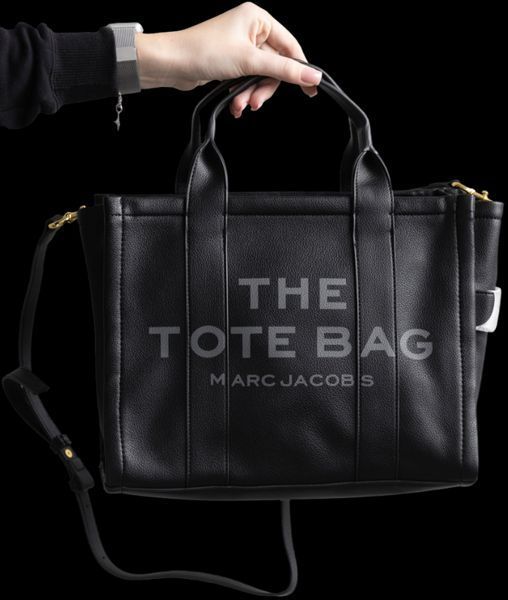 Сумка Marc Jacobs The Leather Medium Tote Bag Black 0355 фото