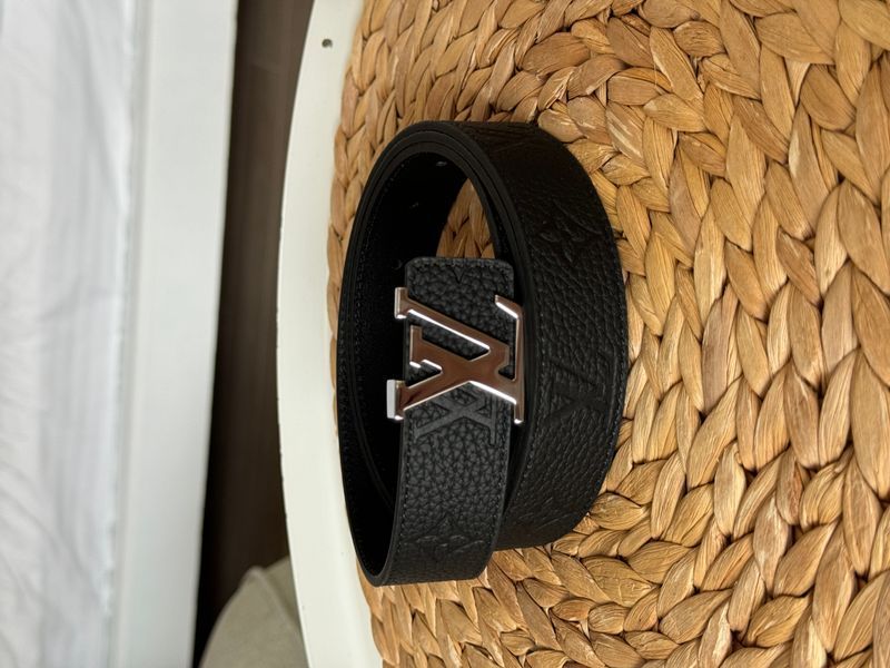 Ремінь Louis Vuitton Reversible Leather Belt 30 Embossing Black/Silver 66164 фото