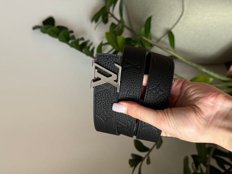 Ремінь Louis Vuitton Reversible Leather Belt 30 Embossing Black/Silver 66164 фото