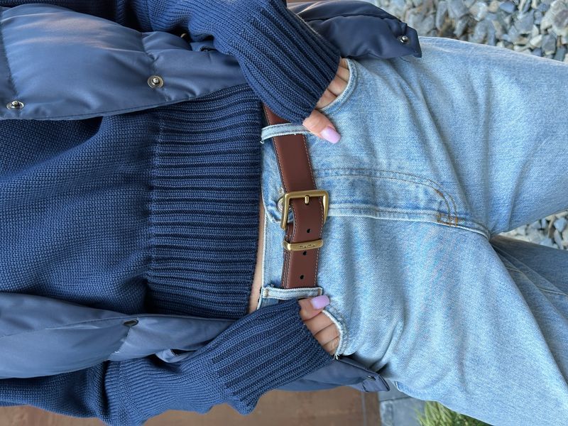 Ремінь Miu Miu Leather Belt Brown/Gold 66158 фото